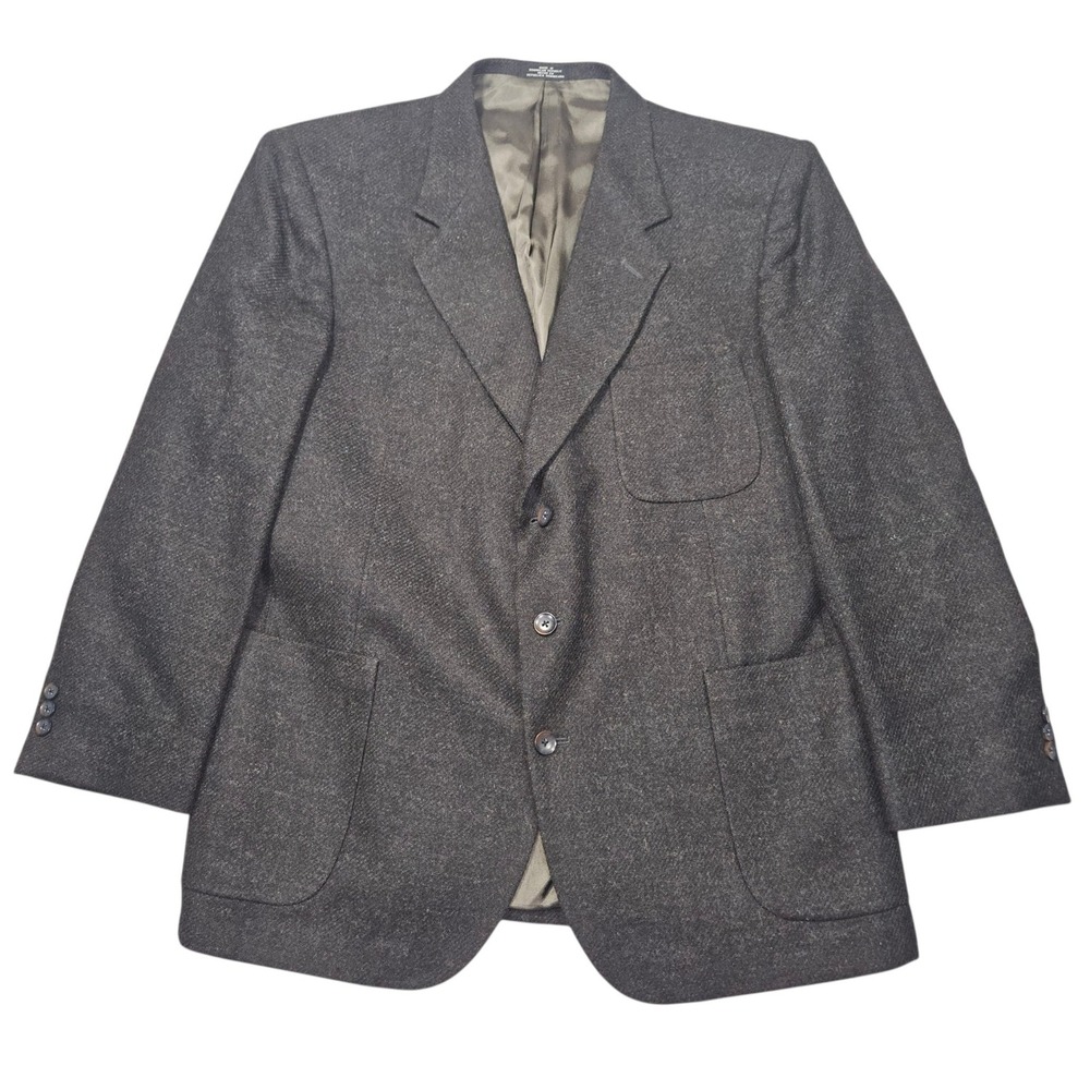 VTG Barrington 100% Pure Wool Blazer Sport Coat Charcoal Gray Sz 46R